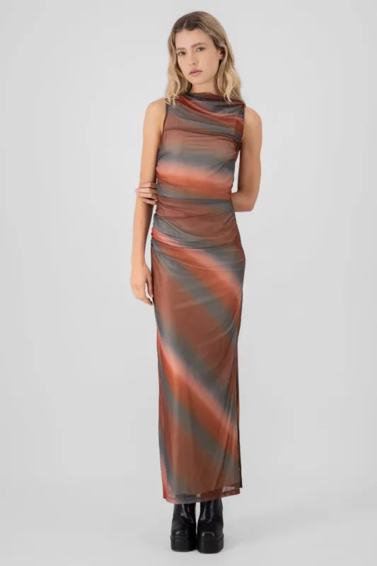 Vestido drapeado estampado sold by Shasa