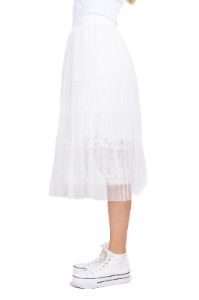 Falda midi plisado mesh sold by Shasa