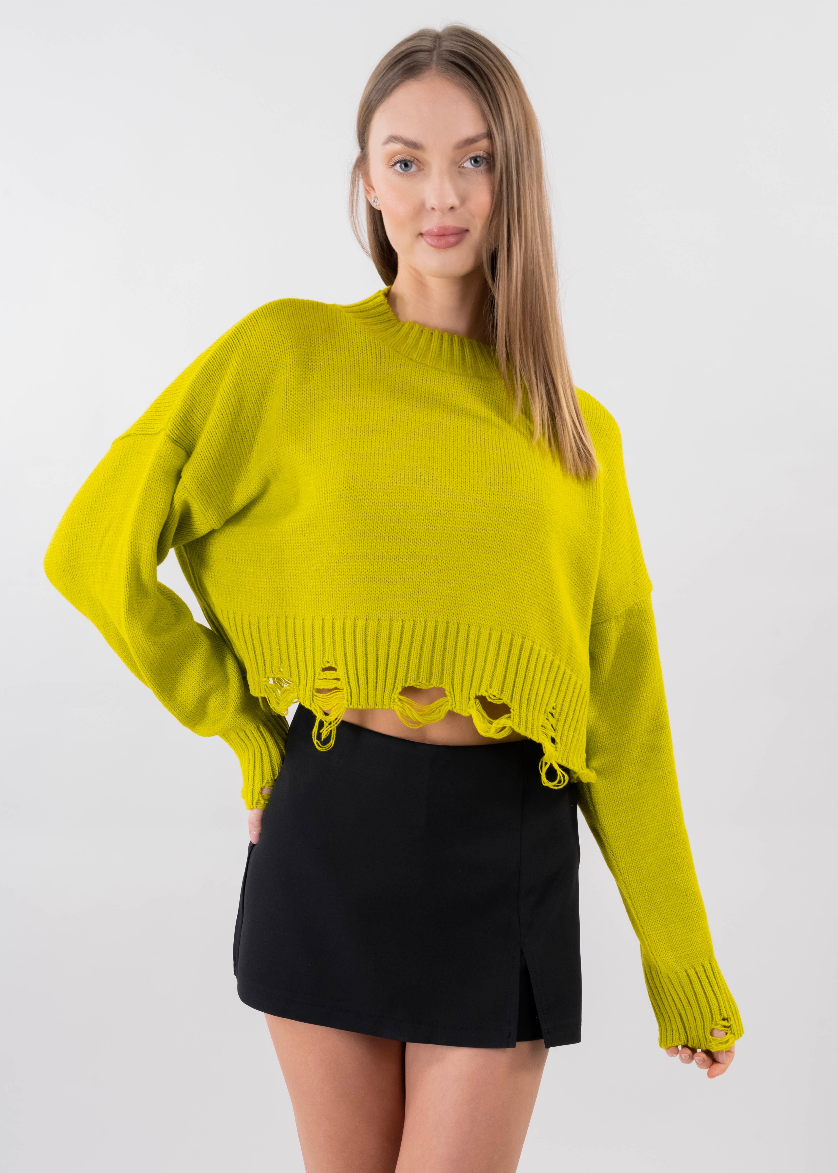 Suéter Crop Tejido Destrucciones sold by Shasa