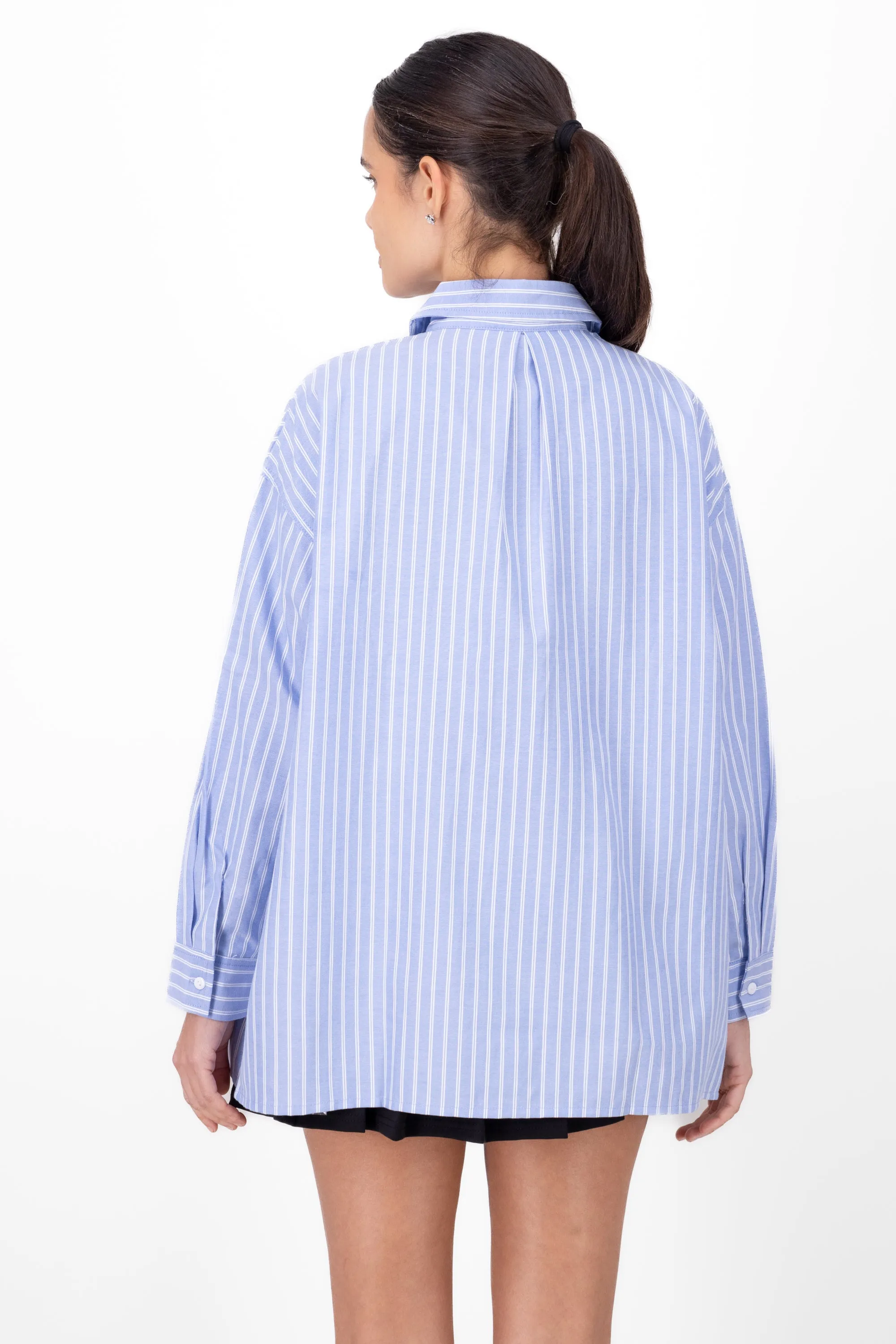 Camisa a rayas de algodon fit amplio sold by Shasa product image thumbnail 4