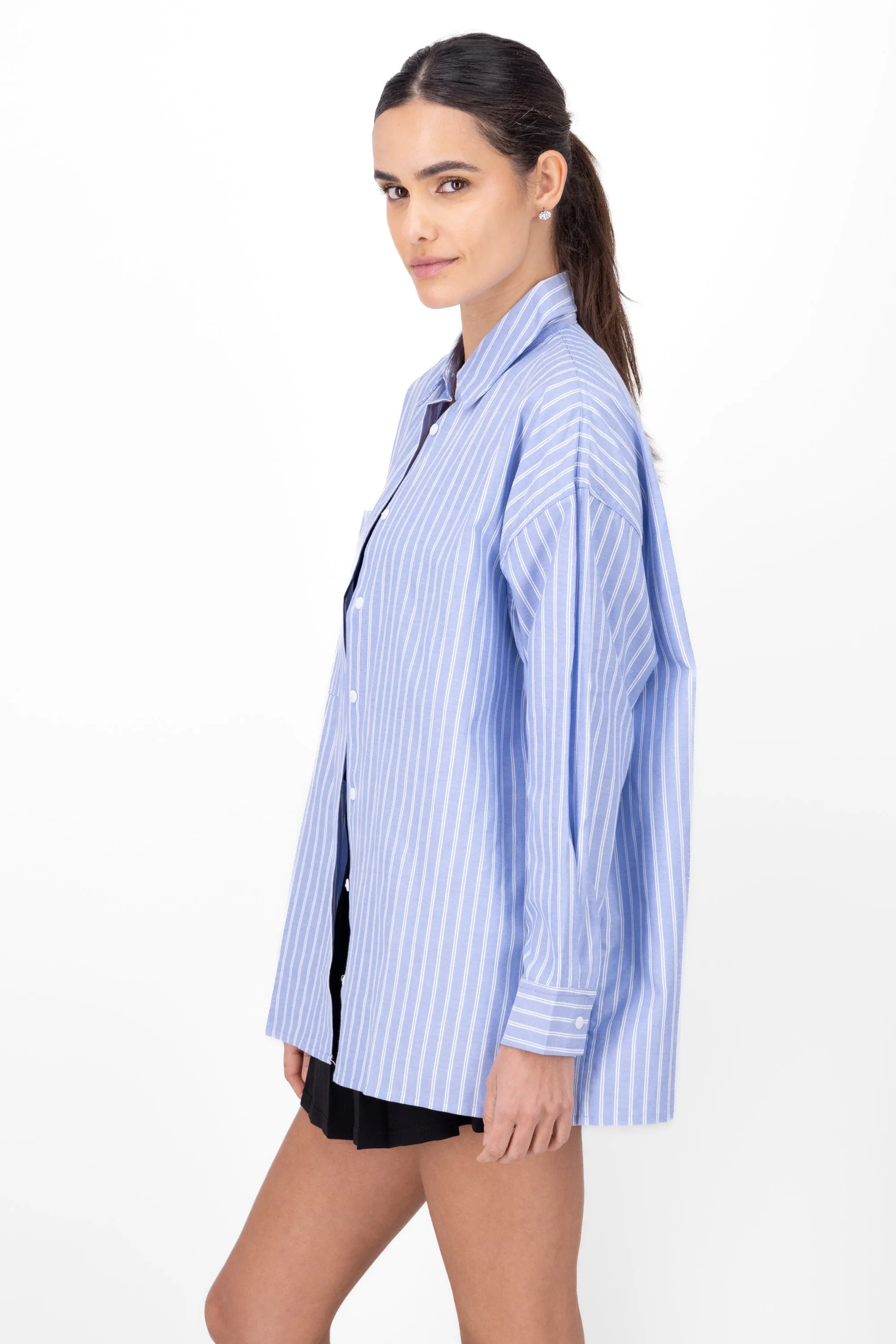 Camisa a rayas de algodon fit amplio sold by Shasa product image thumbnail 3