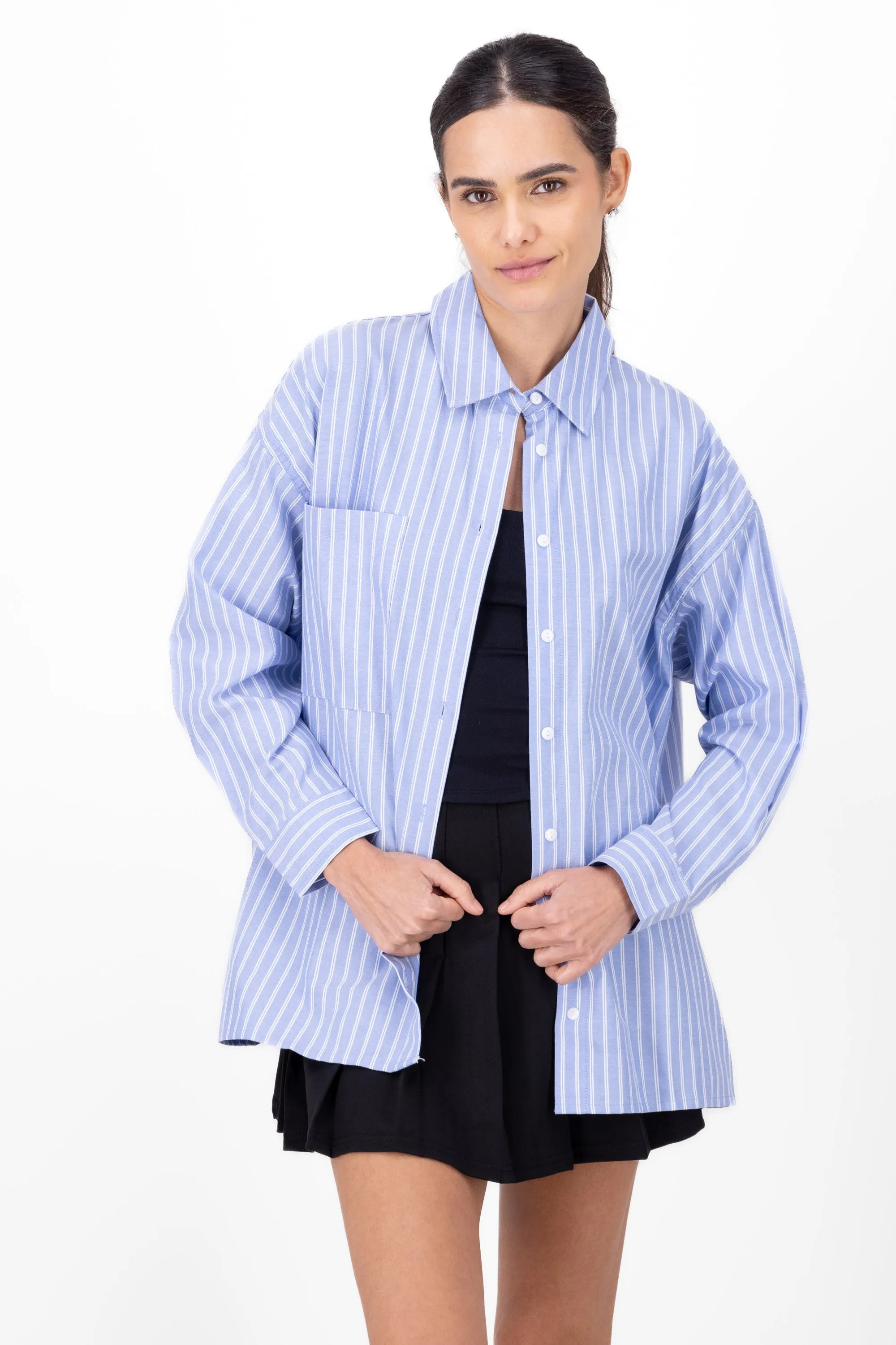 Camisa a rayas de algodon fit amplio sold by Shasa product image thumbnail 2