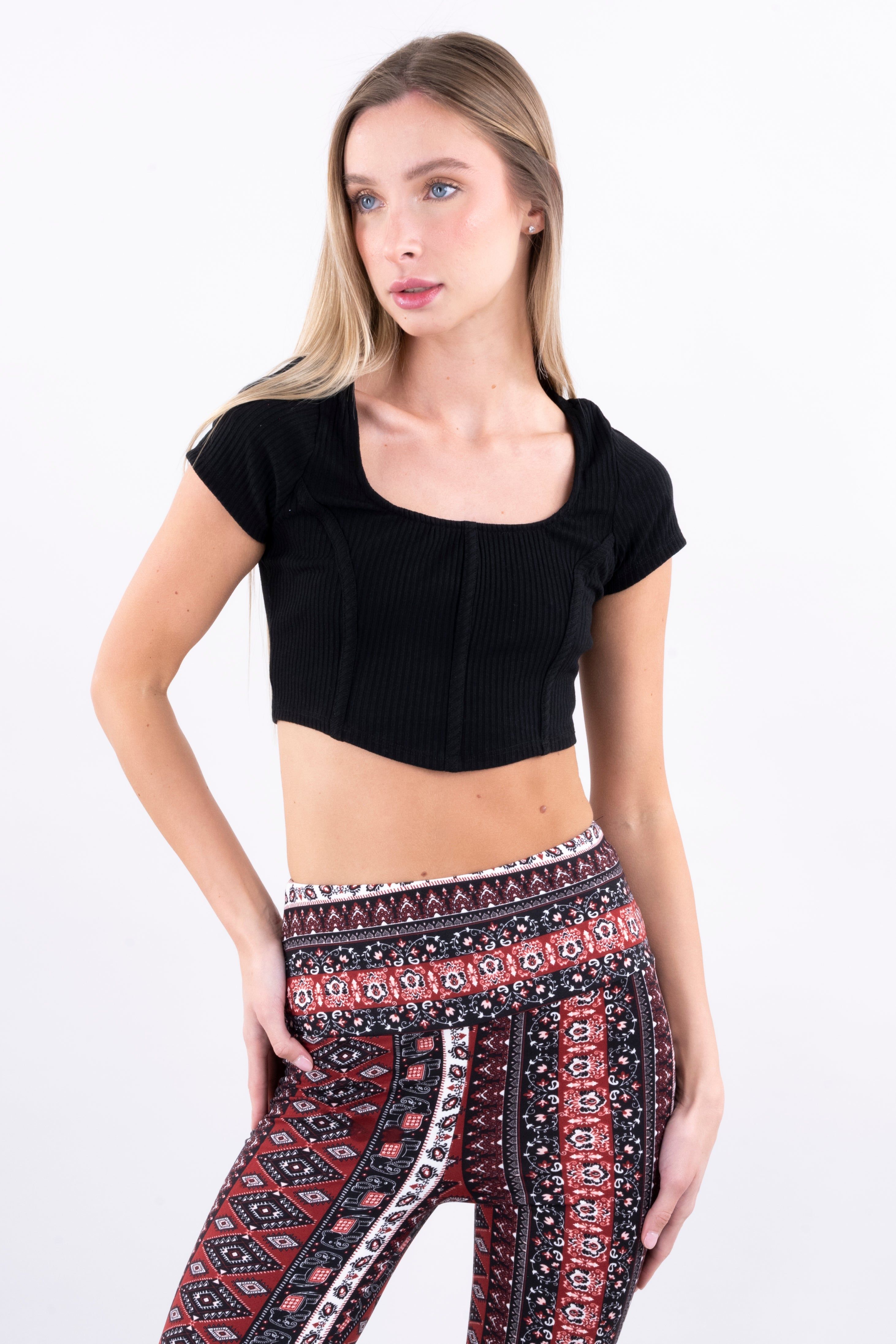 Top crop acanalado costuras sold by Shasa