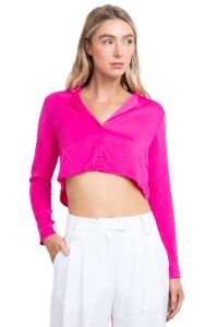 Camisa crop manga larga sold by Shasa
