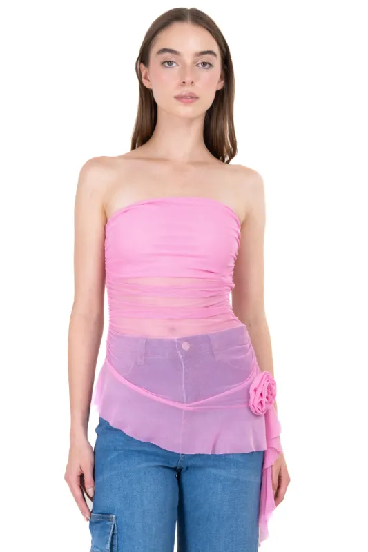 Top strapless mesh flor sold by Shasa