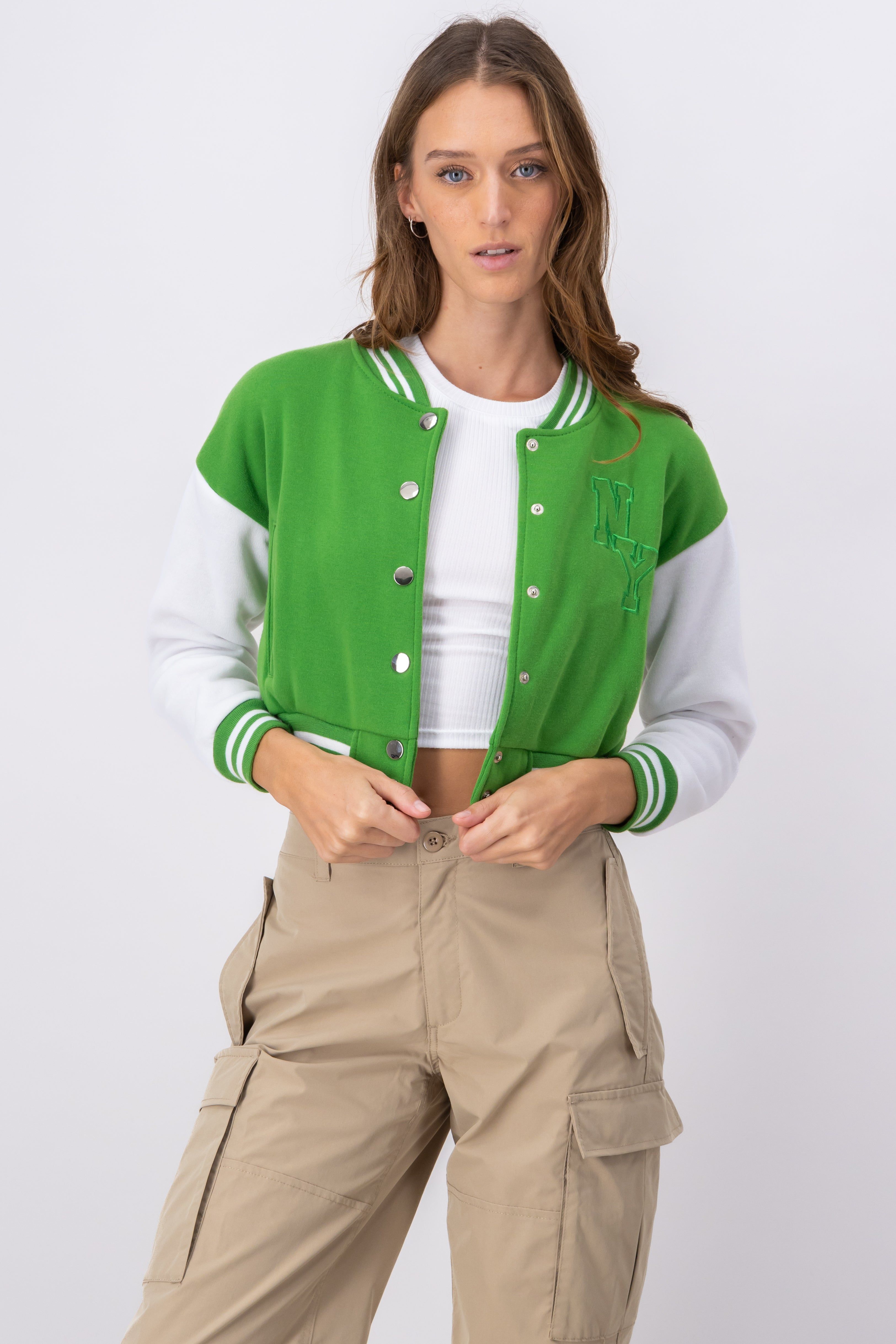 Chamarra bomber bordado NY sold by Shasa