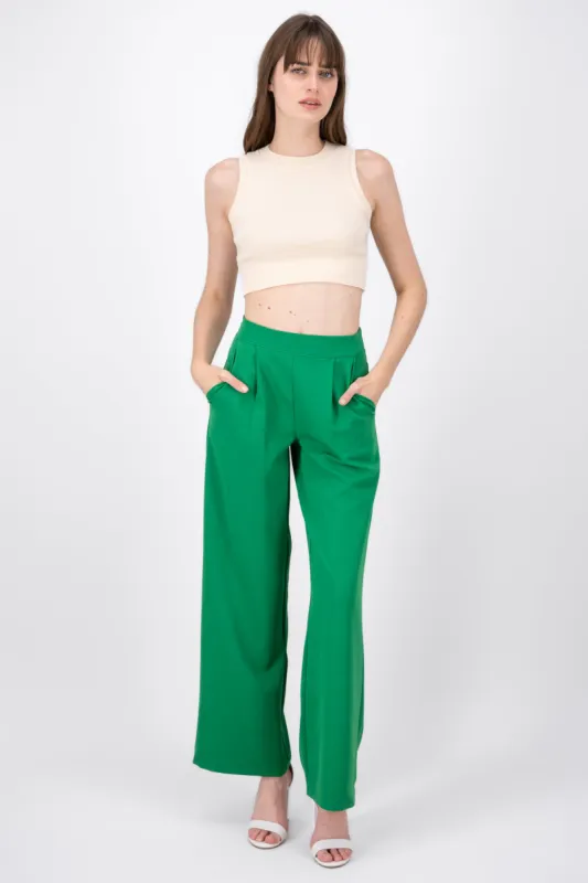 Pantalón Liso Pinzas Cintura Alta sold by Shasa