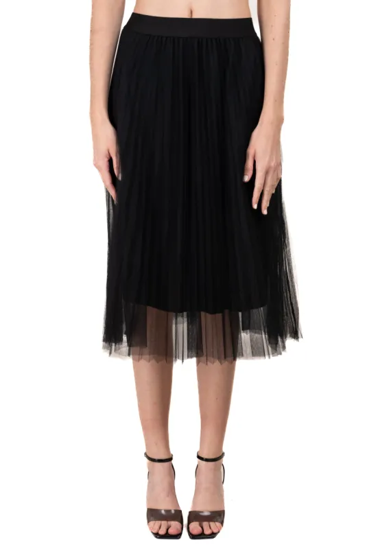 Falda midi plisada mesh sold by Shasa