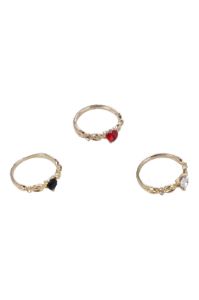 Set 3 anillos piedras corazón sold by Shasa