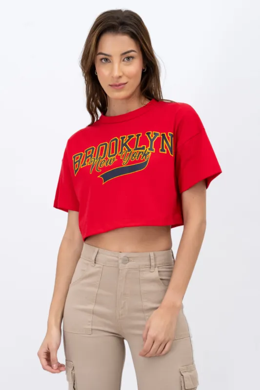 Top crop hombros caídos Nueva York sold by Shasa