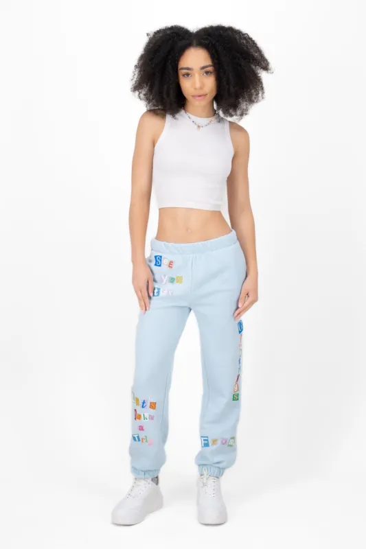 Jogger frase bordado brillos sold by Shasa