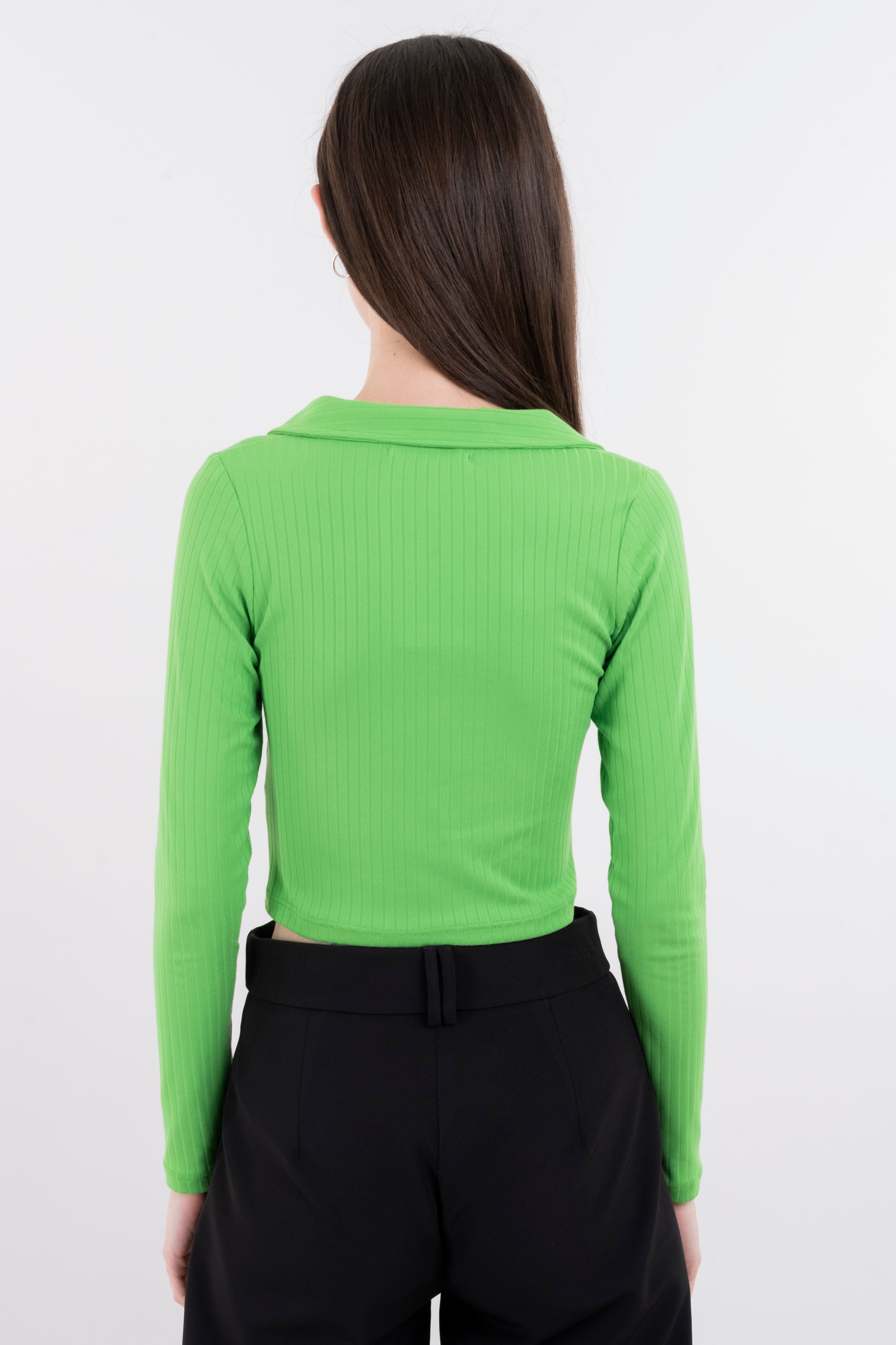 Top acanalado cuello polo manga larga sold by Shasa product image thumbnail 4