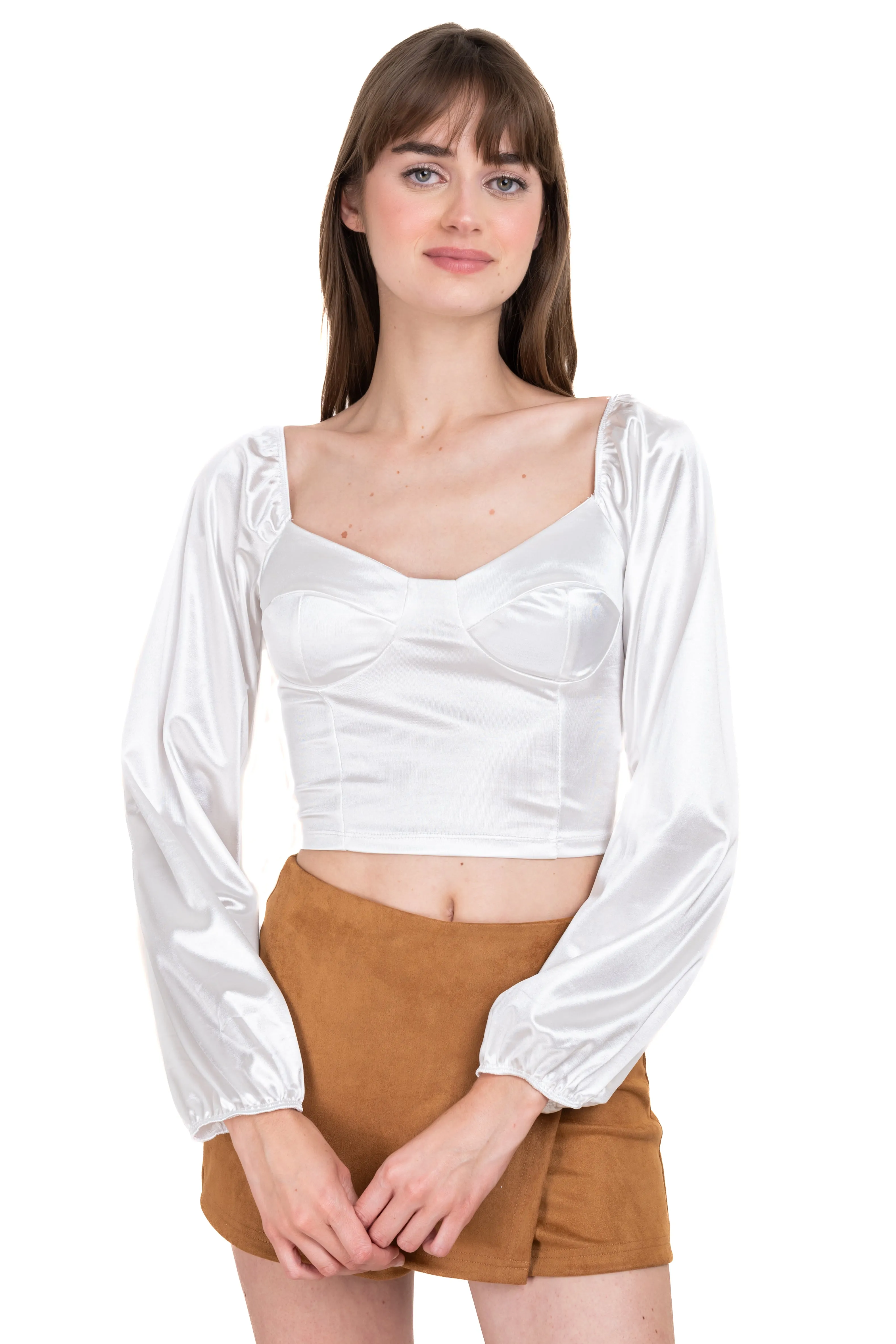 Blusa satín manga larga sold by Shasa