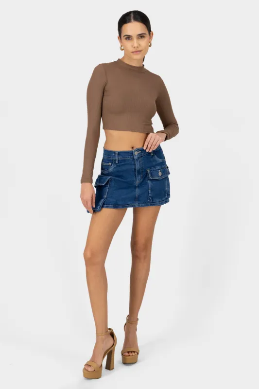 Falda short cargo asimétrica sold by Shasa