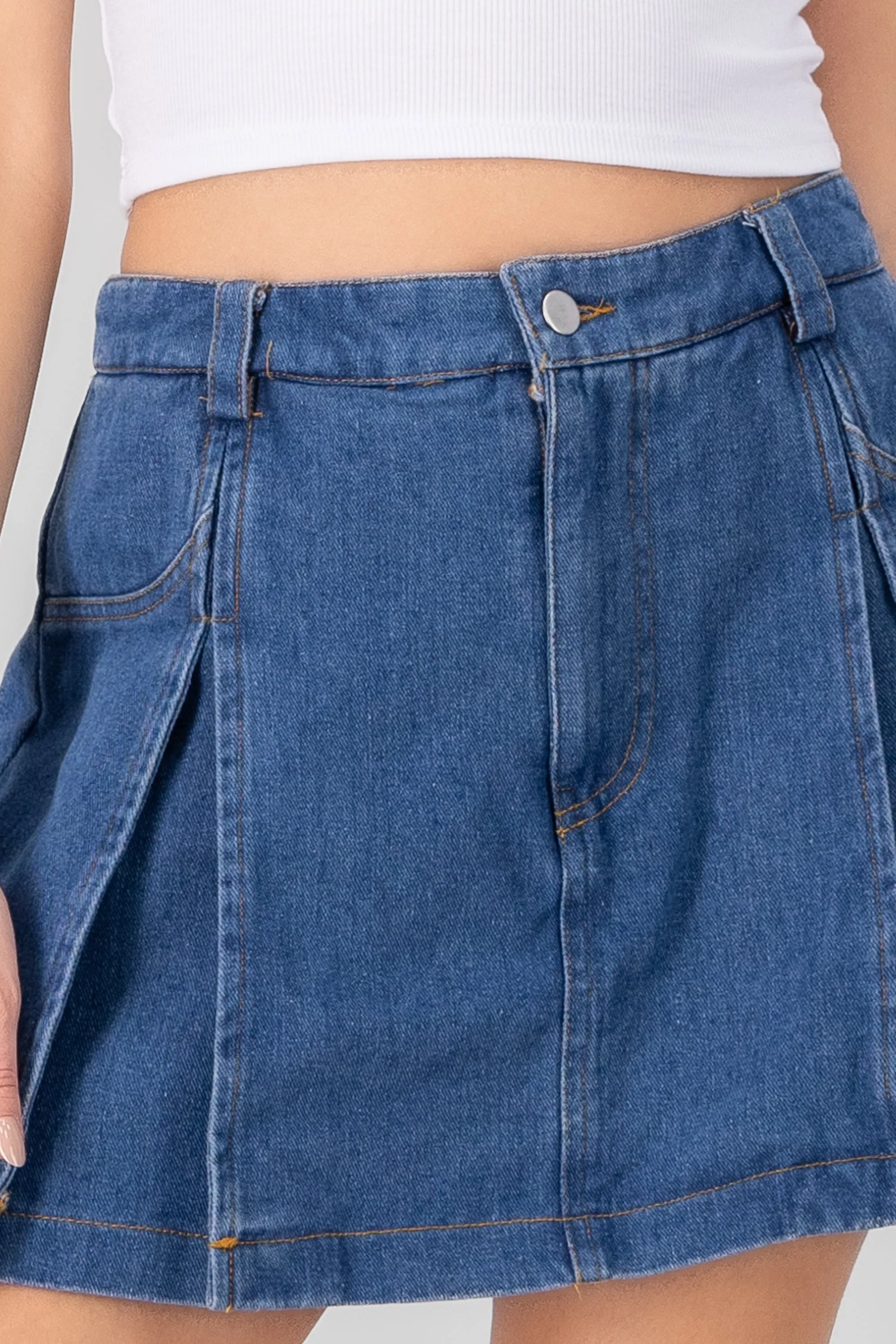 Mini falda denim tableada sold by Shasa product image thumbnail 5