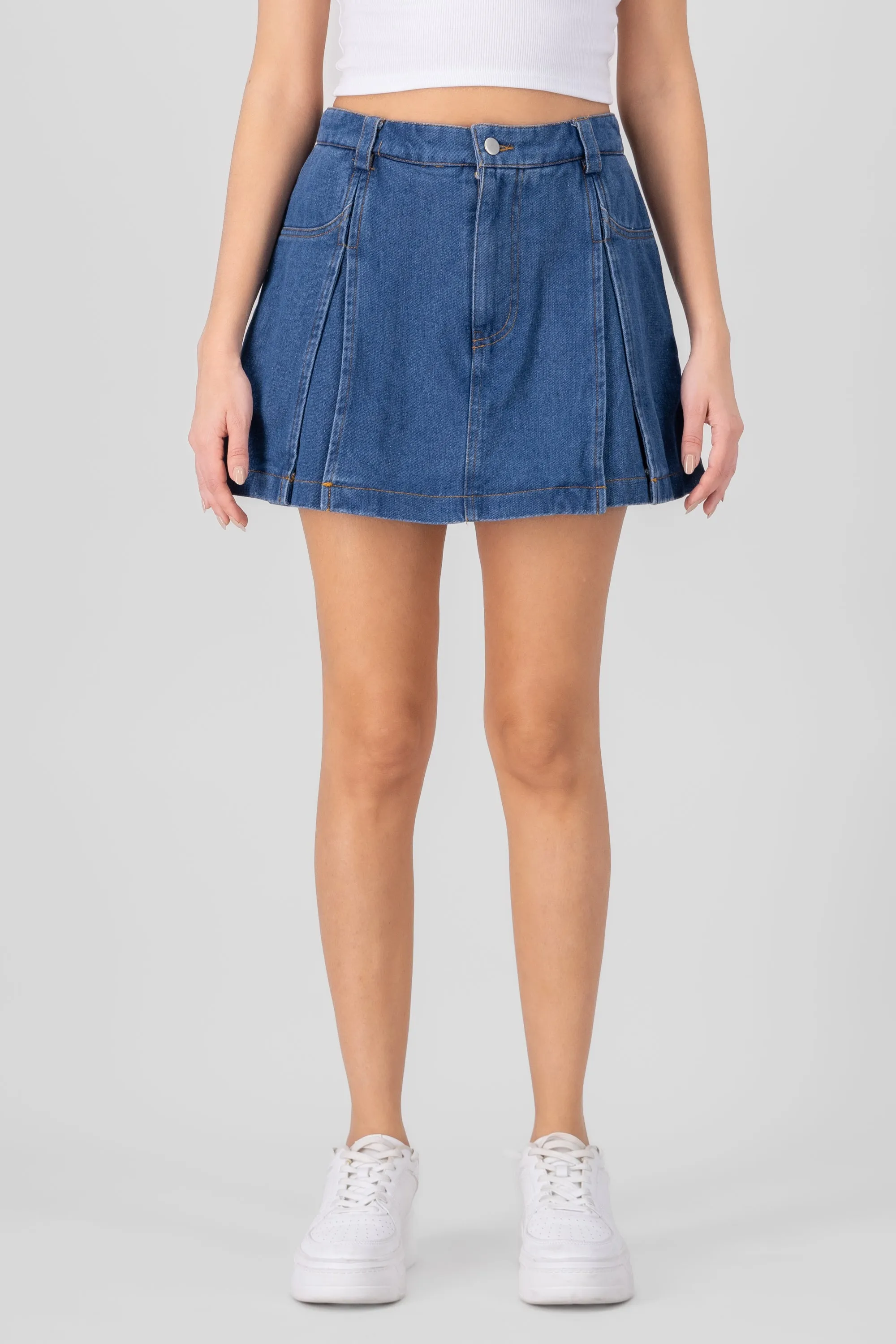 Mini falda denim tableada sold by Shasa product image thumbnail 2