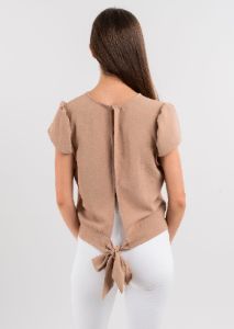 Blusa manga abullonada espalda abierta cinta sold by Shasa