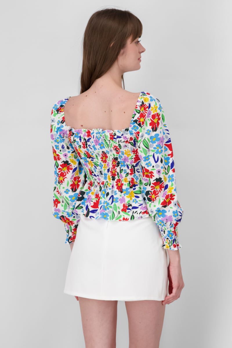 Blusa Manga Larga Abullonada Estampado Flores sold by Shasa product image thumbnail 4