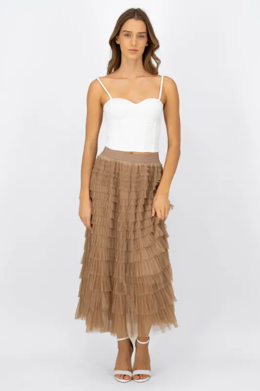 Falda maxi detalle olanes sold by Shasa