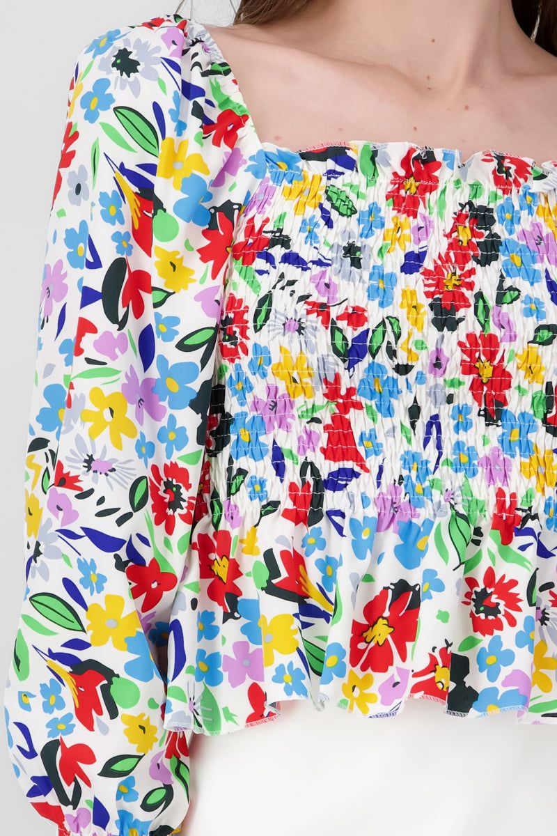 Blusa Manga Larga Abullonada Estampado Flores sold by Shasa product image thumbnail 5