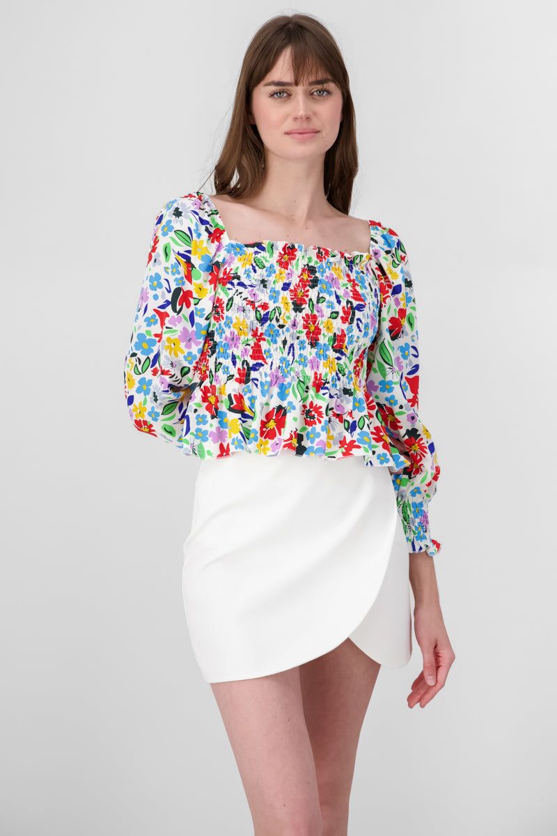 Blusa Manga Larga Abullonada Estampado Flores sold by Shasa product image thumbnail 2
