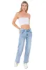 Jeans straight efecto desgastado sold by Shasa