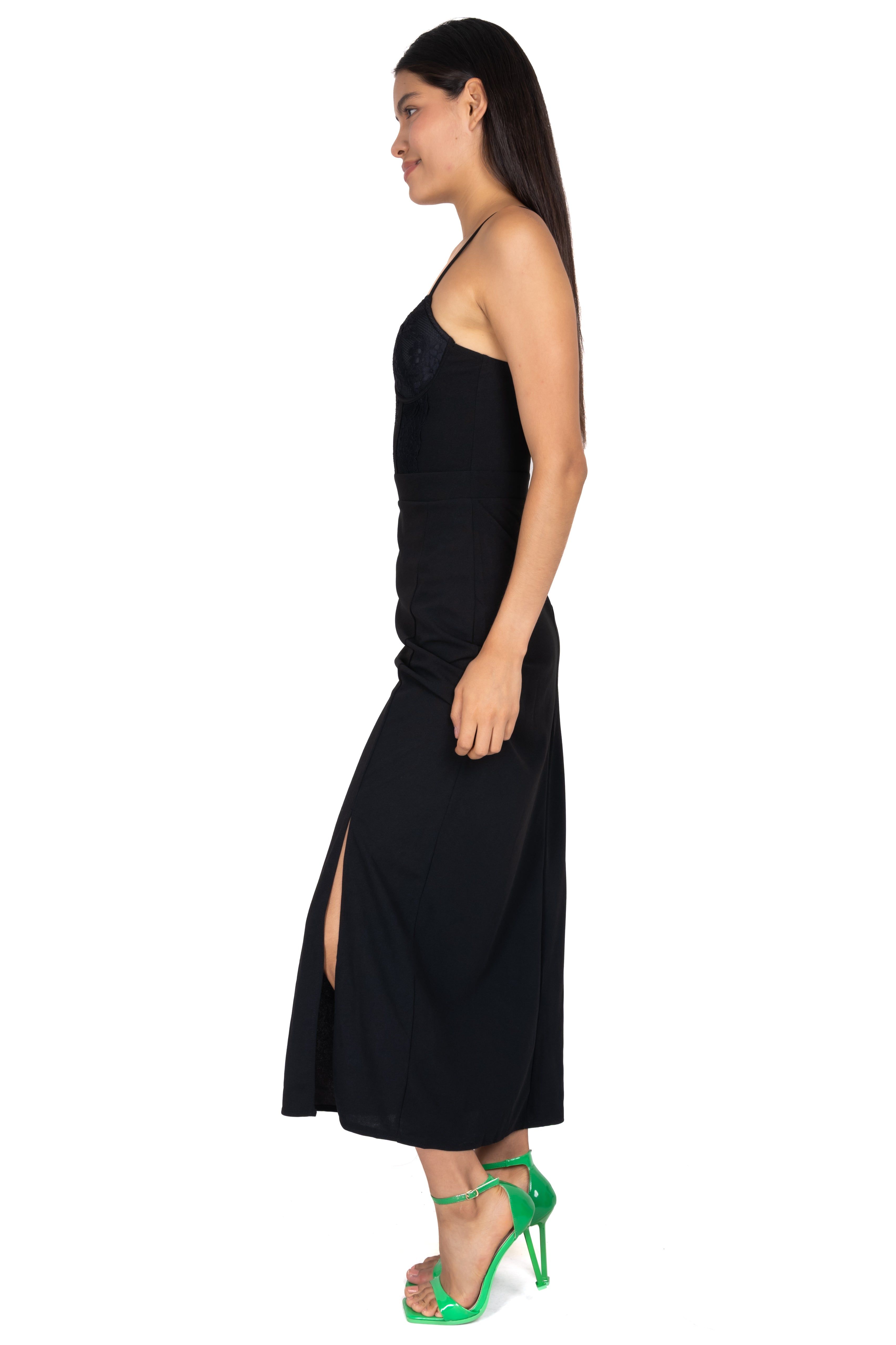 Vestido maxi monocolor encaje sold by Shasa product image thumbnail 3