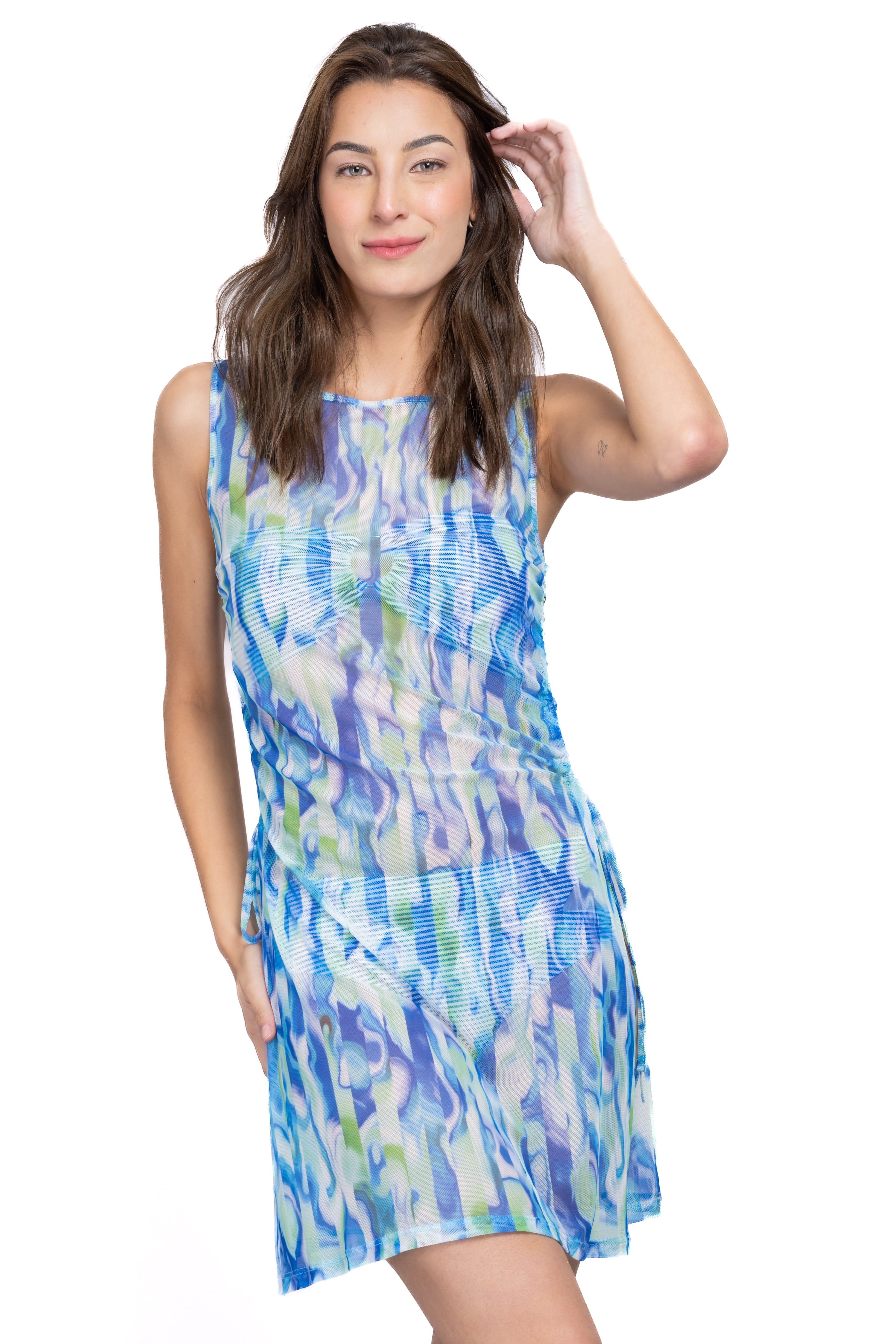 Vestido mini mesh estampado sold by Shasa