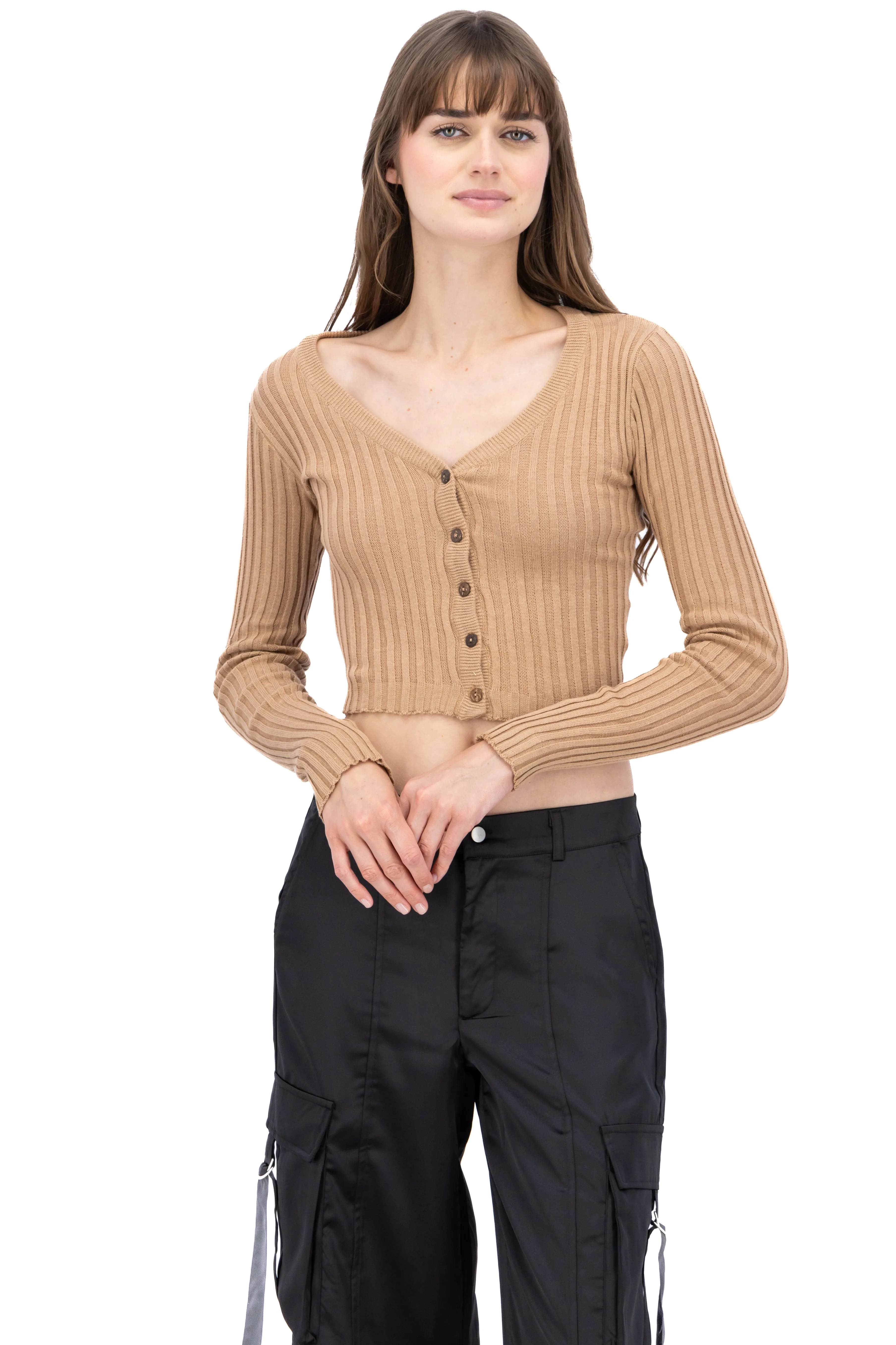 Cárdigan tejido acanalado botones sold by Shasa