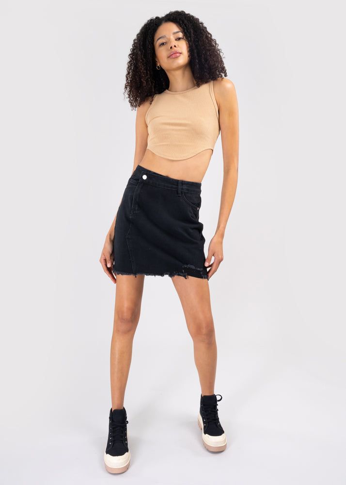 Falda Cintura Alta Destrucción Cruzada sold by Shasa