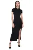 Vestido de cuello alto con rib liso sold by Shasa