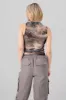 Top fruncido mesh estampado sold by Shasa