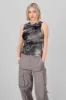 Top fruncido mesh estampado sold by Shasa