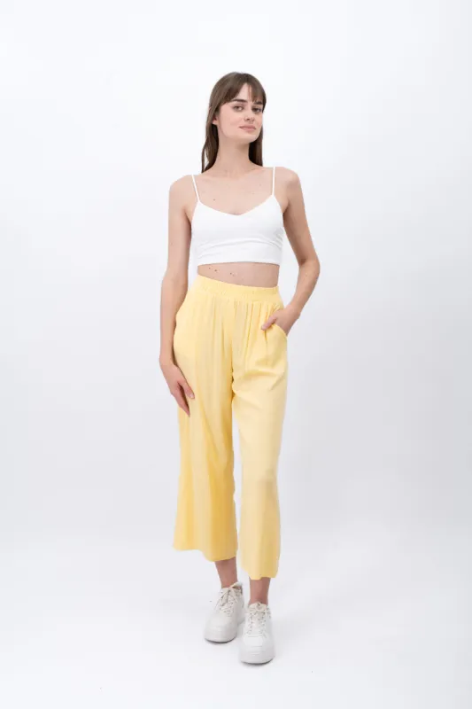 Pantalón Wide Leg Cintura Alta Fruncida sold by Shasa