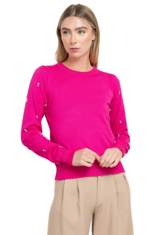 Sueter Cuello Redondo Detalle Brillos sold by Shasa