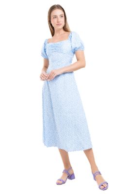 Vestido maxi manga abullonada flores sold by Shasa