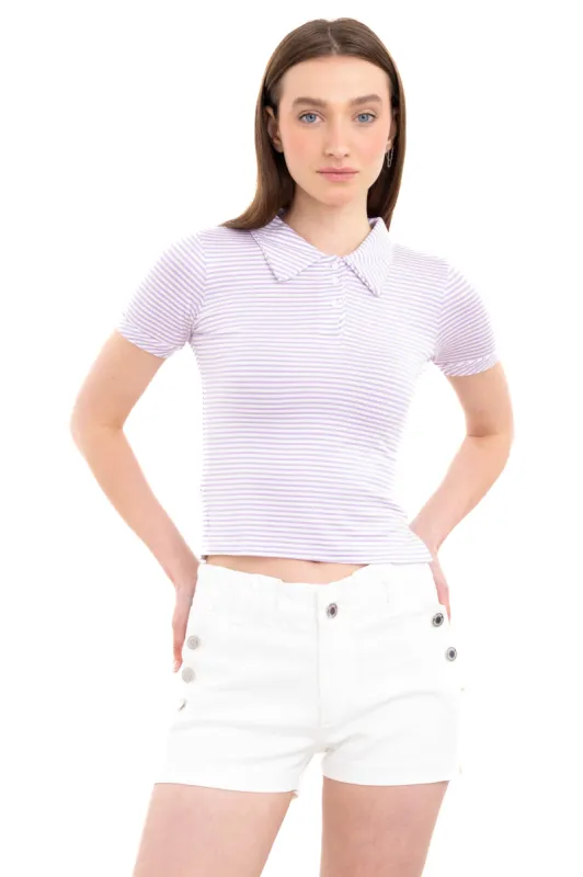 Top cuello polo rayas sold by Shasa