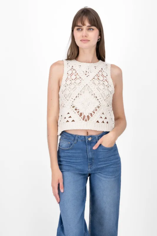 Top crochet liso sold by Shasa