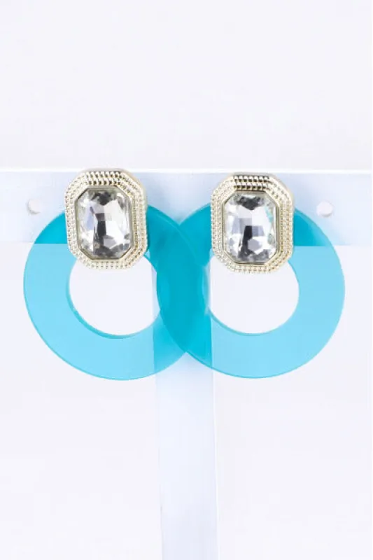 Aretes Cristal Cuadro Circulo sold by Shasa