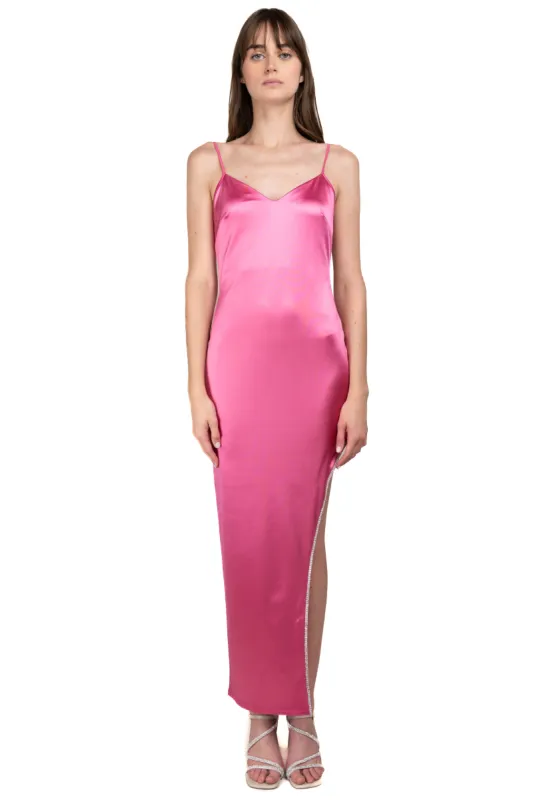Vestido maxi abertura brillos sold by Shasa
