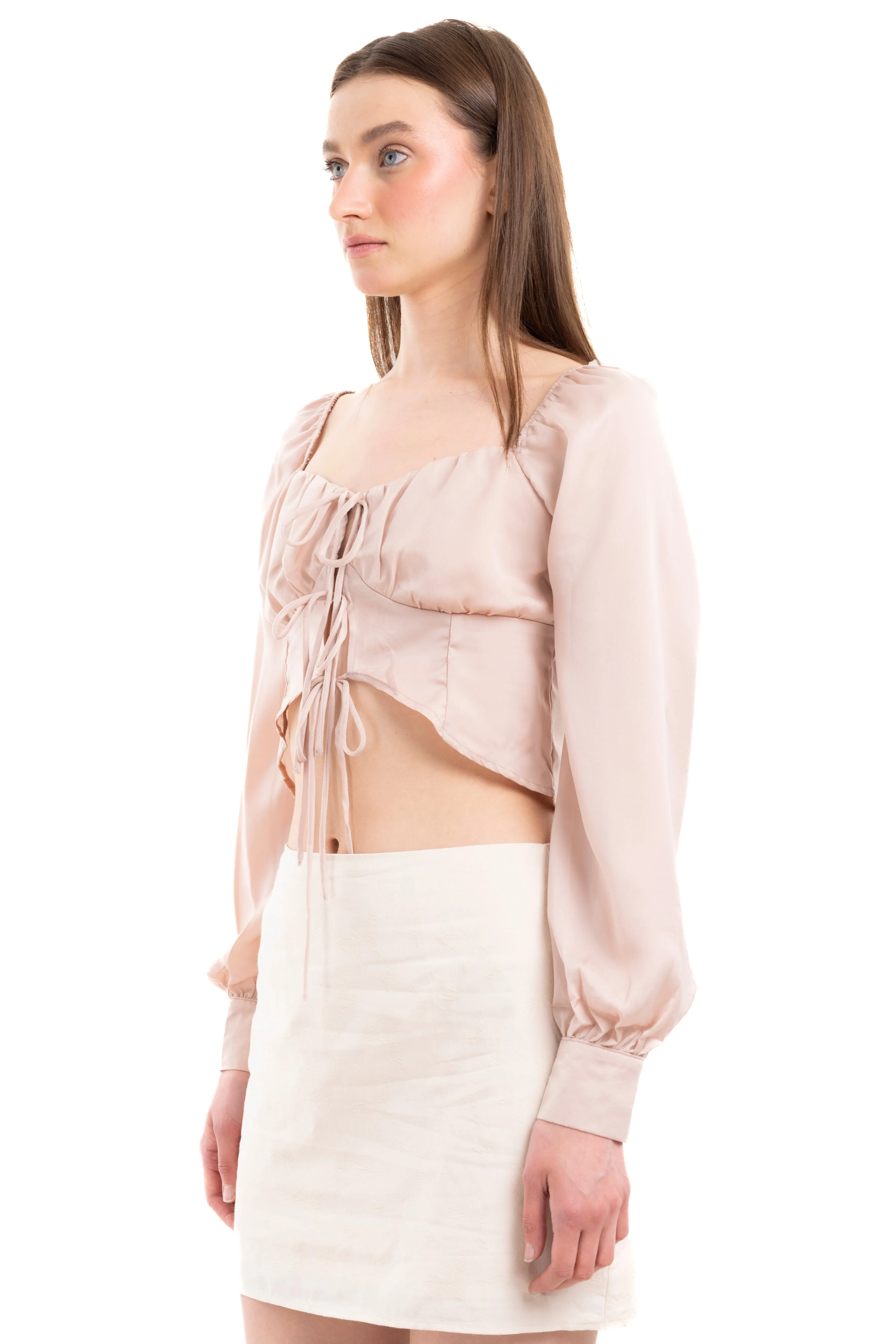 Blusa crop cintas botones sold by Shasa product image thumbnail 3