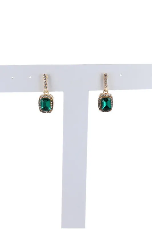 Aretes Cuadro Cristal Brillos sold by Shasa