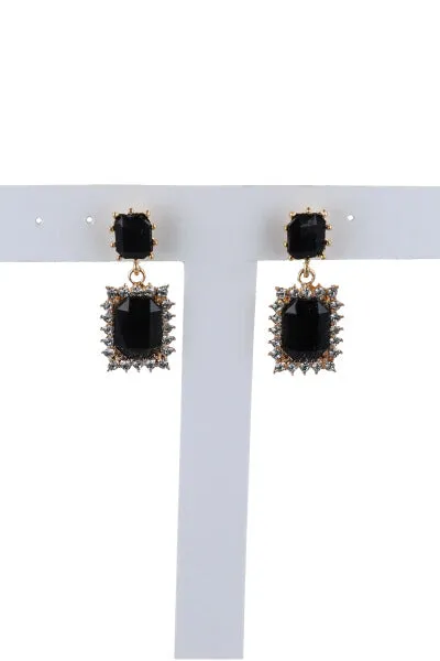 Aretes colgantes cuadros brillos sold by Shasa