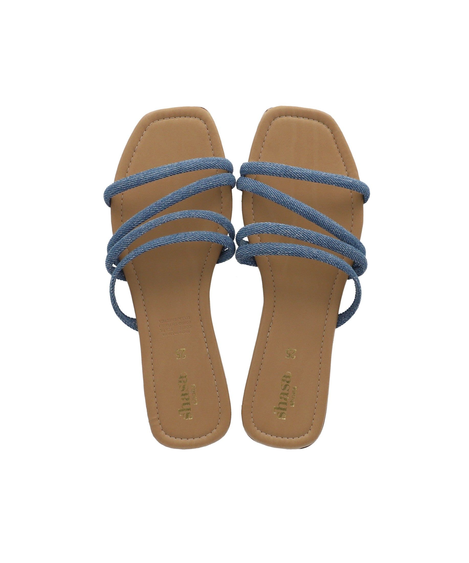 Sandalia pala tiras denim sold by Shasa