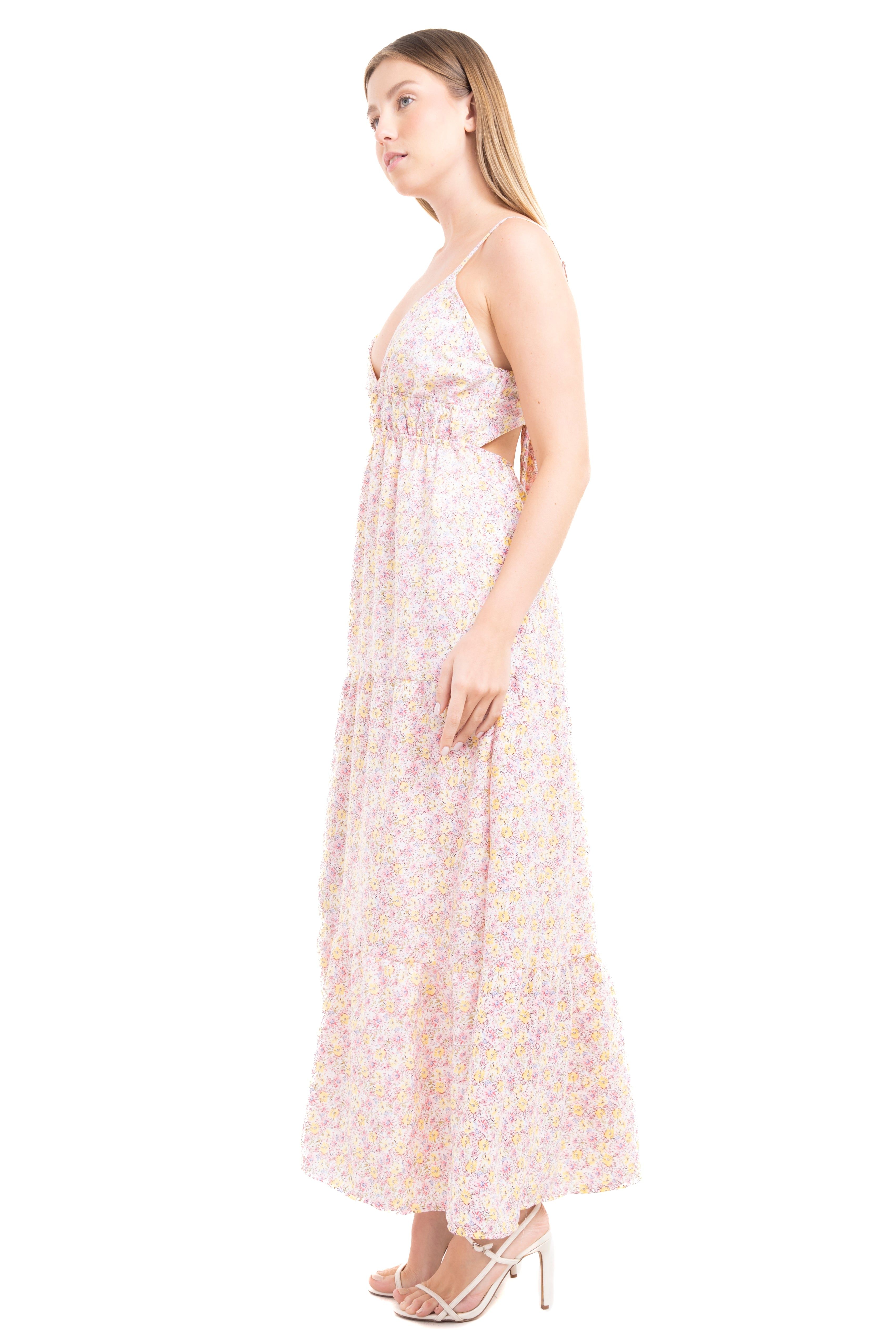 Vestido maxi escote v flores sold by Shasa product image thumbnail 3