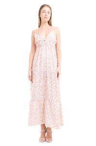 Vestido maxi escote v flores sold by Shasa