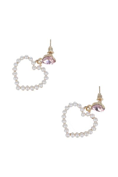 Aretes Colgantes Corazón Perlas sold by Shasa product image thumbnail 2