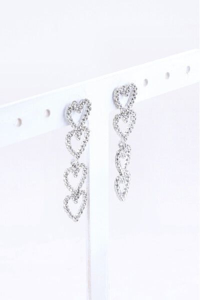 Aretes largos corazón brillos sold by Shasa product image thumbnail 2