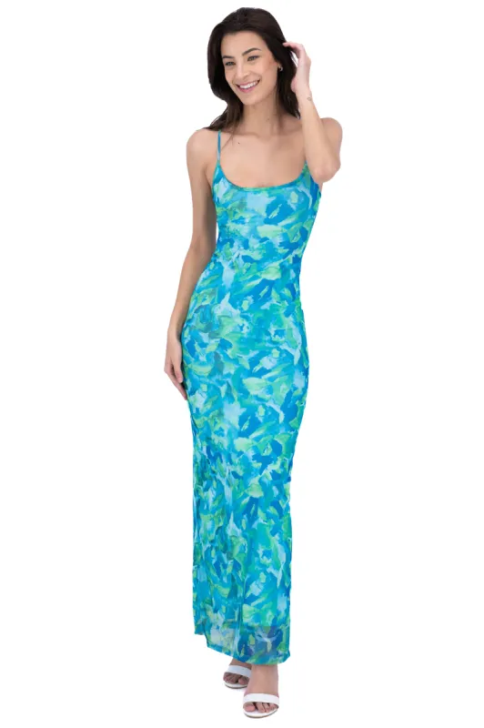 Vestido maxi mesh estampado sold by Shasa