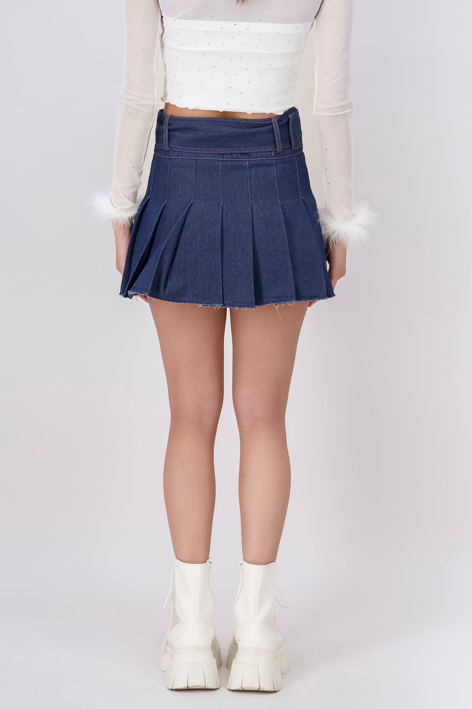 Falda Mini Denim Tableada sold by Shasa product image thumbnail 4